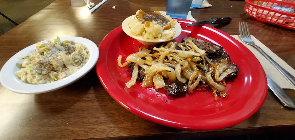 Liver and Onions w Mashed Potatoes and Coleslaw